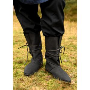Viking boots with lacing, black