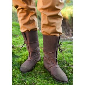 Viking boots with lacing, brown