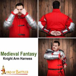 Polished fantasy arm guards or armour, 18 gauge (1.3 mm)