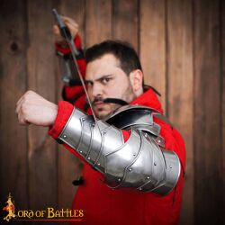 Polished fantasy arm guards or armour, 18 gauge (1.3 mm)
