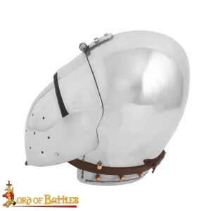 Medieval bascinet helmet with visor, 14-gauge (2 mm)