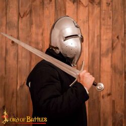 Medieval bascinet helmet with visor, 14-gauge (2 mm)