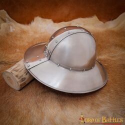 Medieval kettle helmet with leather lining, 18 gauge (1.3 mm)