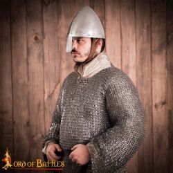 Saint Wenceslaus Nasal Helmet with Leather Liner 18 gauge