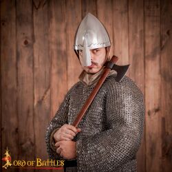 Saint Wenceslaus Nasal Helmet with Leather Liner 18 gauge
