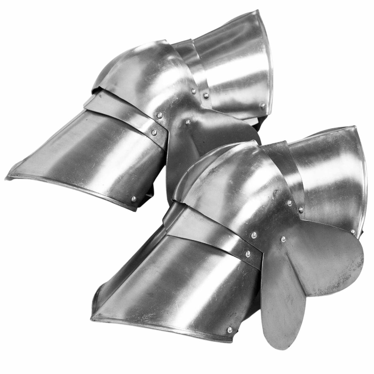 Late medieval greaves, 18 gauge (1.3 mm) box