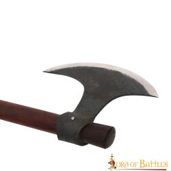 Viking axe with hand-forged carbon steel head