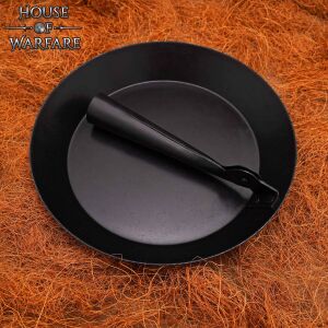 Hand Forged Iron Folding Pan Functional Camping Accessory