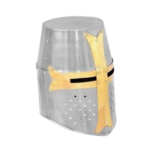 Large brass crusader helmet