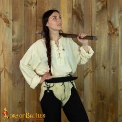 Medieval Padded Arming Belt Handmade from Sturdy Canvas Cotton Ecru