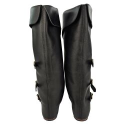 Late medieval gauntlet boots black with rubber sole