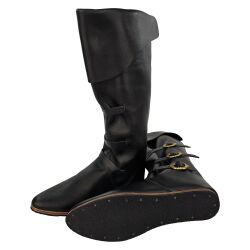 Late medieval gauntlet boots black with rubber sole