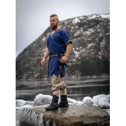 Viking tunic, short-sleeved, blue “Loki”
