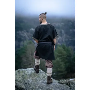 Viking tunic, short-sleeved, black “Loki”