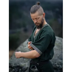 Viking tunic, short-sleeved, green “Loki”