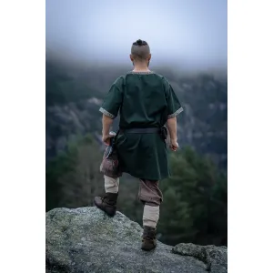 Viking tunic, short-sleeved, green “Loki”