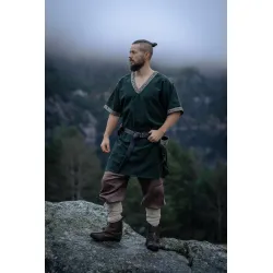 Viking tunic, short-sleeved, green “Loki”