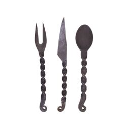 3-piece cutlery set - knife, fork, spoon with pouch