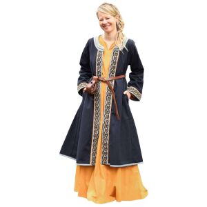Embroidered Viking coat, dark blue "Ella"