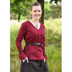 Market-Medieval Blouse Aila Laced wine red