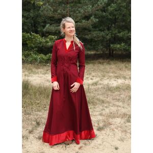 Medieval dress with velvet details wine red...