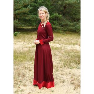 Medieval dress with velvet details wine red...