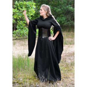 Medieval dress with trumpet sleeves, black...
