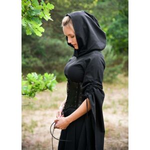 Medieval dress with trumpet sleeves, black...