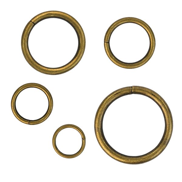 Steel O-ring, antique brass (belt distributor), various sizes