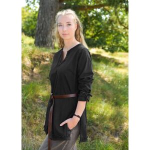 Medieval dress with trumpet sleeves, black...