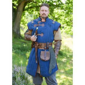 Medieval gambeson used look, blue – brown...