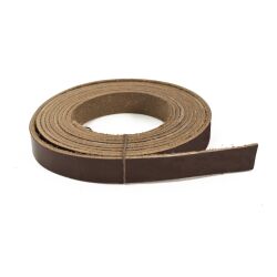 Leather strap approx. 140 cm (55 inches) for belts, vegetable-tanned, dark brown