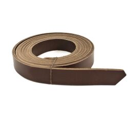 Leather strap approx. 140 cm (55 inches) for belts, vegetable-tanned, dark brown