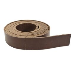 Leather strap approx. 140 cm (55 inches) for belts, vegetable-tanned, dark brown