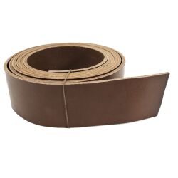 Leather strap approx. 140 cm (55 inches) for belts, vegetable-tanned, dark brown