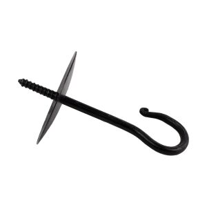 Rustic forged iron wall hook, with rosette