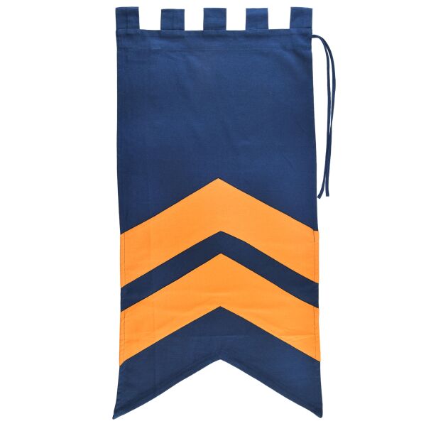 Medieval flag with stripes – blue/yellow