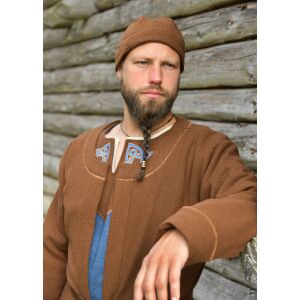 Viking cap, diamond twill, wool, brown "Leif"