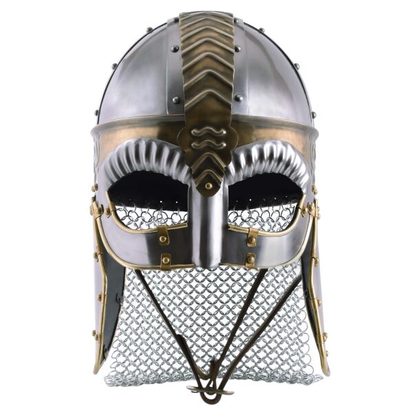 Spectacle helmet with cheek flaps and chain mail “Beowulf"