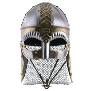 Spectacle helmet with cheek flaps and chain mail “Beowulf"