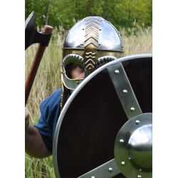 Spectacle helmet with cheek flaps and chain mail “Beowulf"