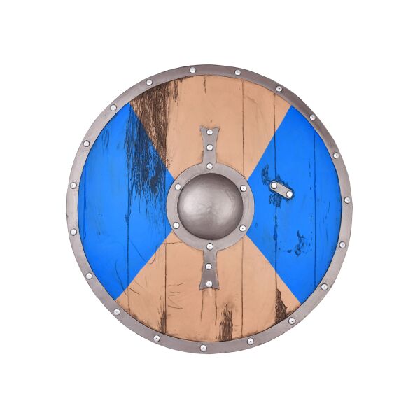 LARP Viking Shield, blue/brown, 60 cm (23.6 inches) "Fjorn"