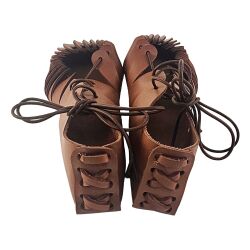 Medieval Childrens Lace-Up Shoes, Brown