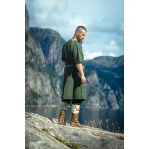 Viking tunic green V-neck short sleeve "Asgrim"