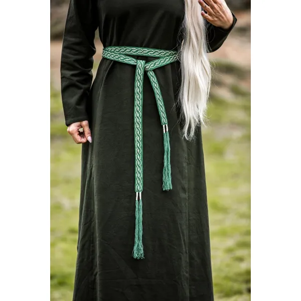 Medieval tie belt cotton embroidery unisex "Vigga"