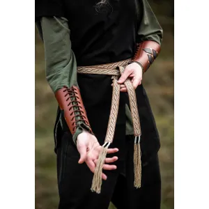 Medieval tie belt cotton embroidery unisex "Vigga"