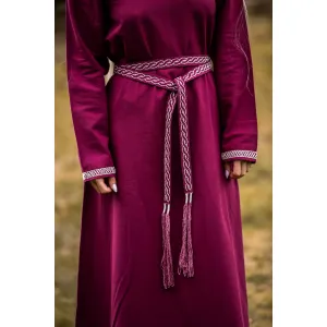 Medieval tie belt cotton embroidery unisex "Vigga"