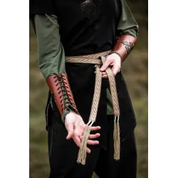 Medieval tie belt cotton embroidery unisex "Vigga"
