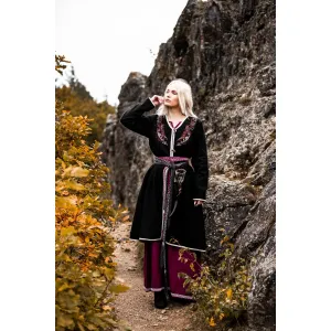Viking coat black Urnes embroidery "Skadi"