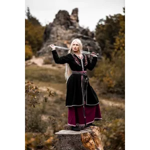 Viking coat black Urnes embroidery "Skadi"